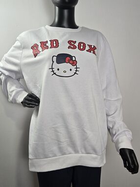 Hello Kitty Red Sox White Sweatshirt